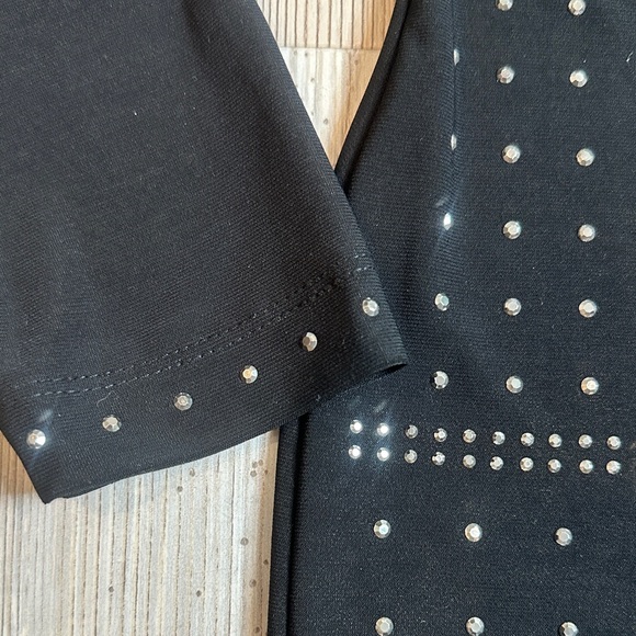 EUC Cache Blong Black Silver Studded Long Sleeve Top, M - Picture 9 of 10